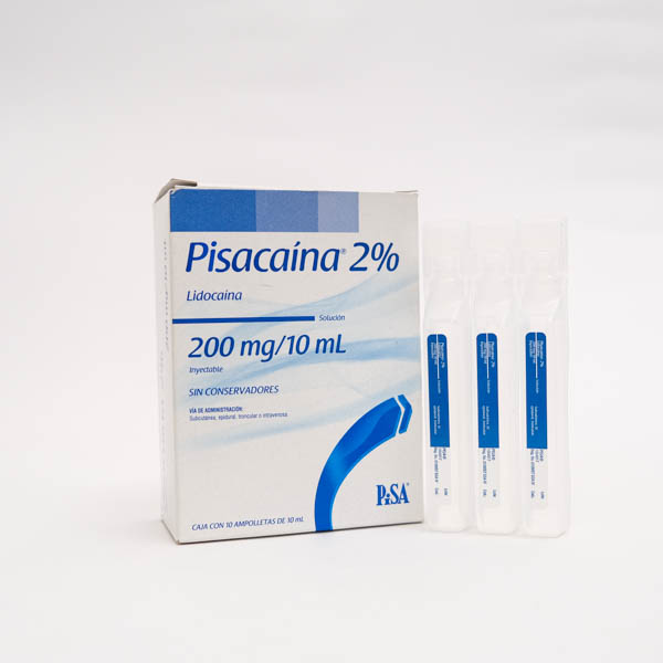 LIDOCAINA AMP 10ML X 10  PISACAINA  PISA