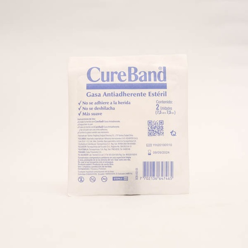 [000227] CUREBAND GASA 7 5 X 7 5CM X 2 SOBX 9UND MK