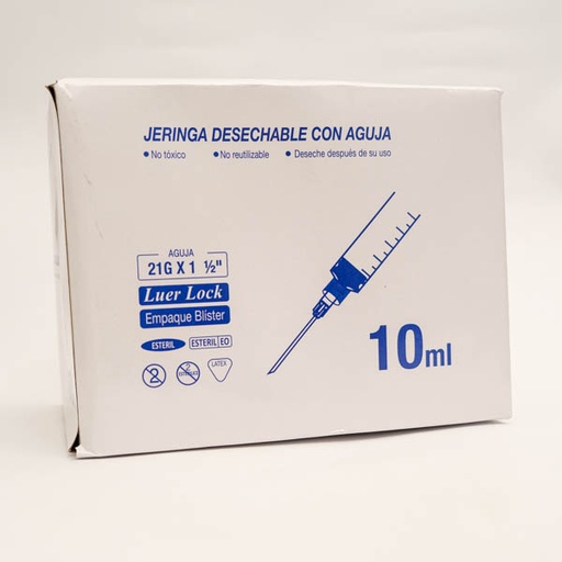 [005257] JERINGA 10ML 21G X 1 1X2 X 100 LIFE CAR