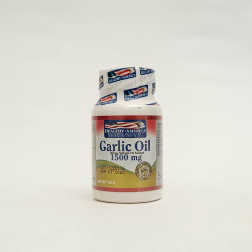 [9590] GARLIC AJO OIL CAP 1500MG X 100 HEALTY AMERICA